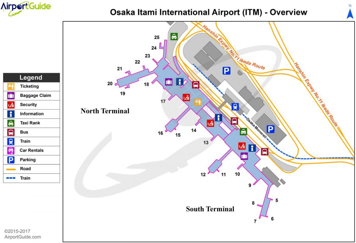 Plan des terminaux aéroport de Kyoto