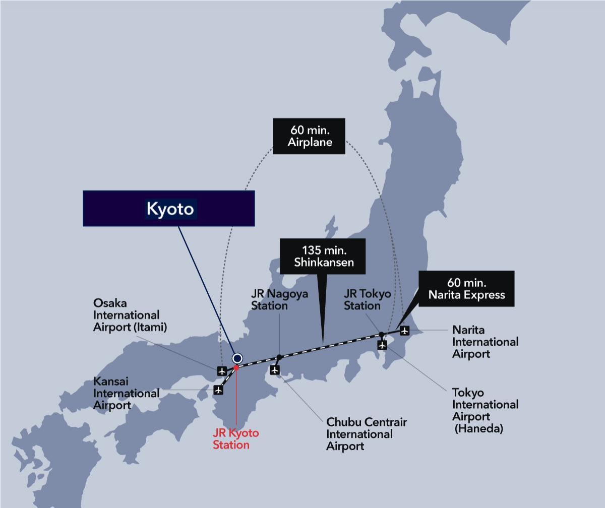 Plan des aéroports de Kyoto