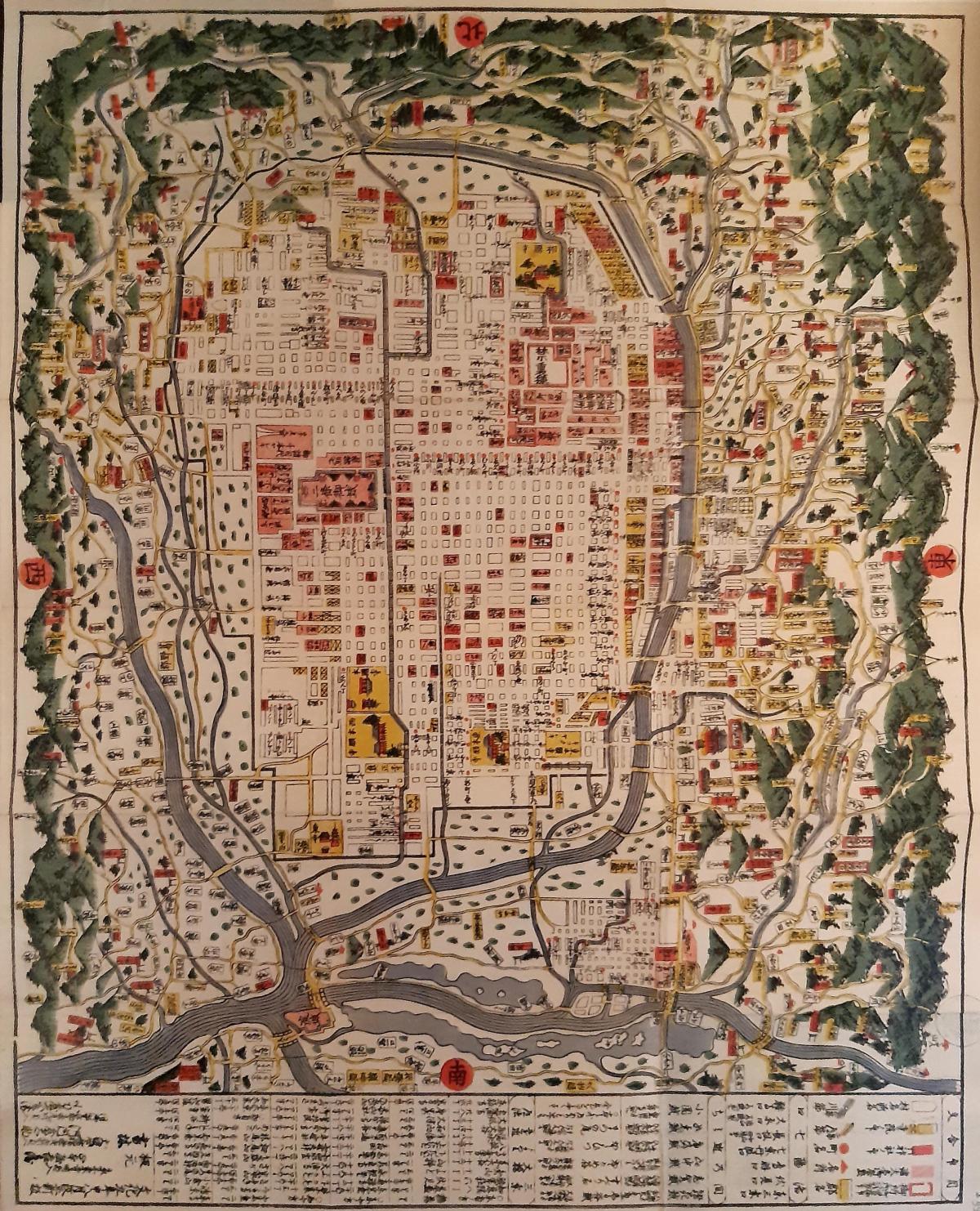 Plan antique de Kyoto